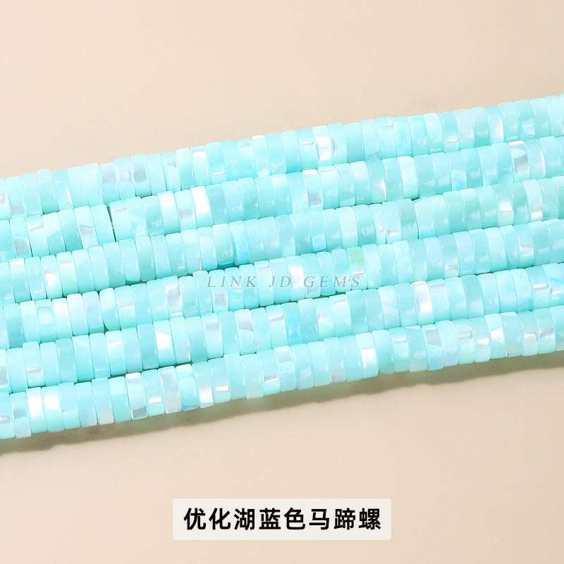 2 * 6Mm multi-color horseshoe snail shell right angle round piece loose beads