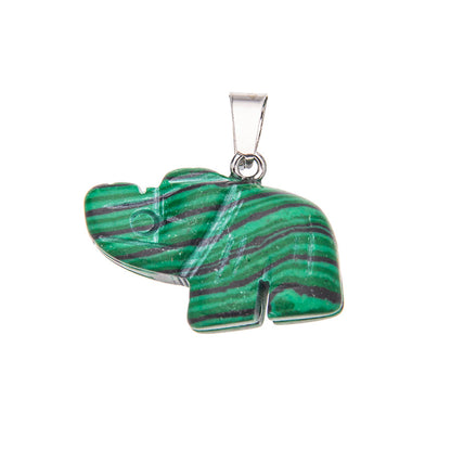 Pingente de elefante esculpido em cristal animal 
