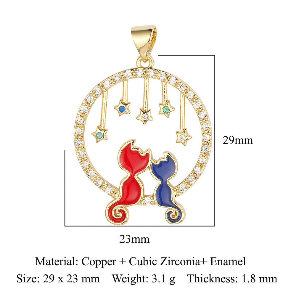 Frog Conch Shell Copper Zircon Pendant