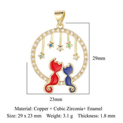 Frog Conch Shell Copper Zircon Pendant