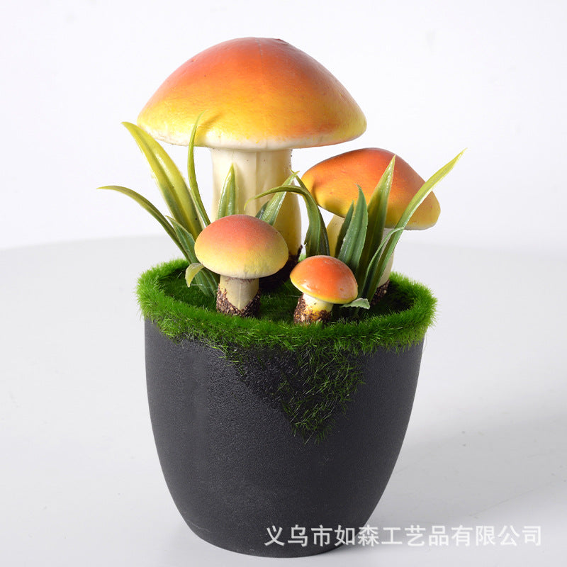 Simulation hairy mushroom flower pot