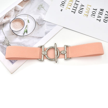 Hook buckle women's elastic belt