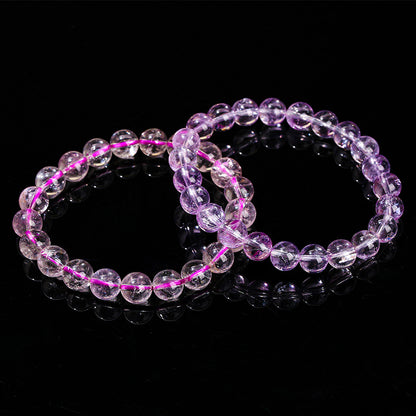 7A Natural Ice Transparent Purple Jade Bracelet
