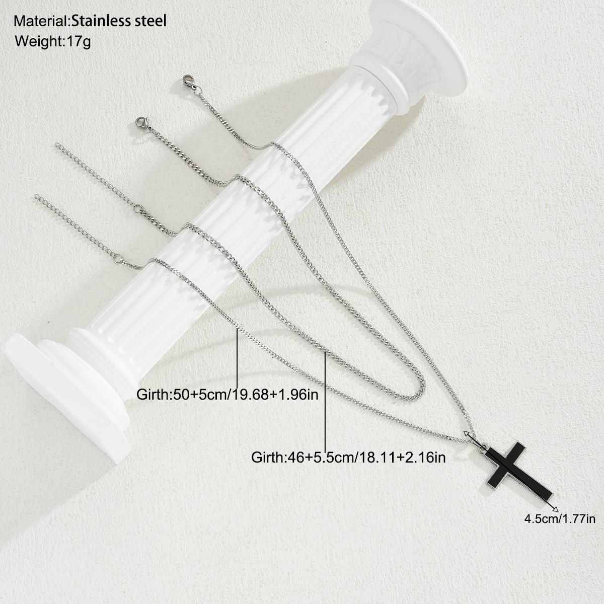 Stainless Steel Cross Pendant Necklace