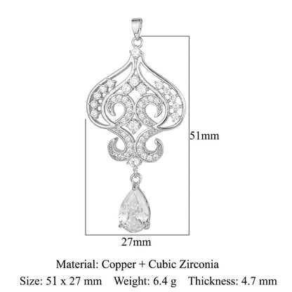 Copper zircon pendant water drop oval square