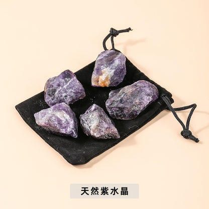 Crystal rough stone bagged specimen