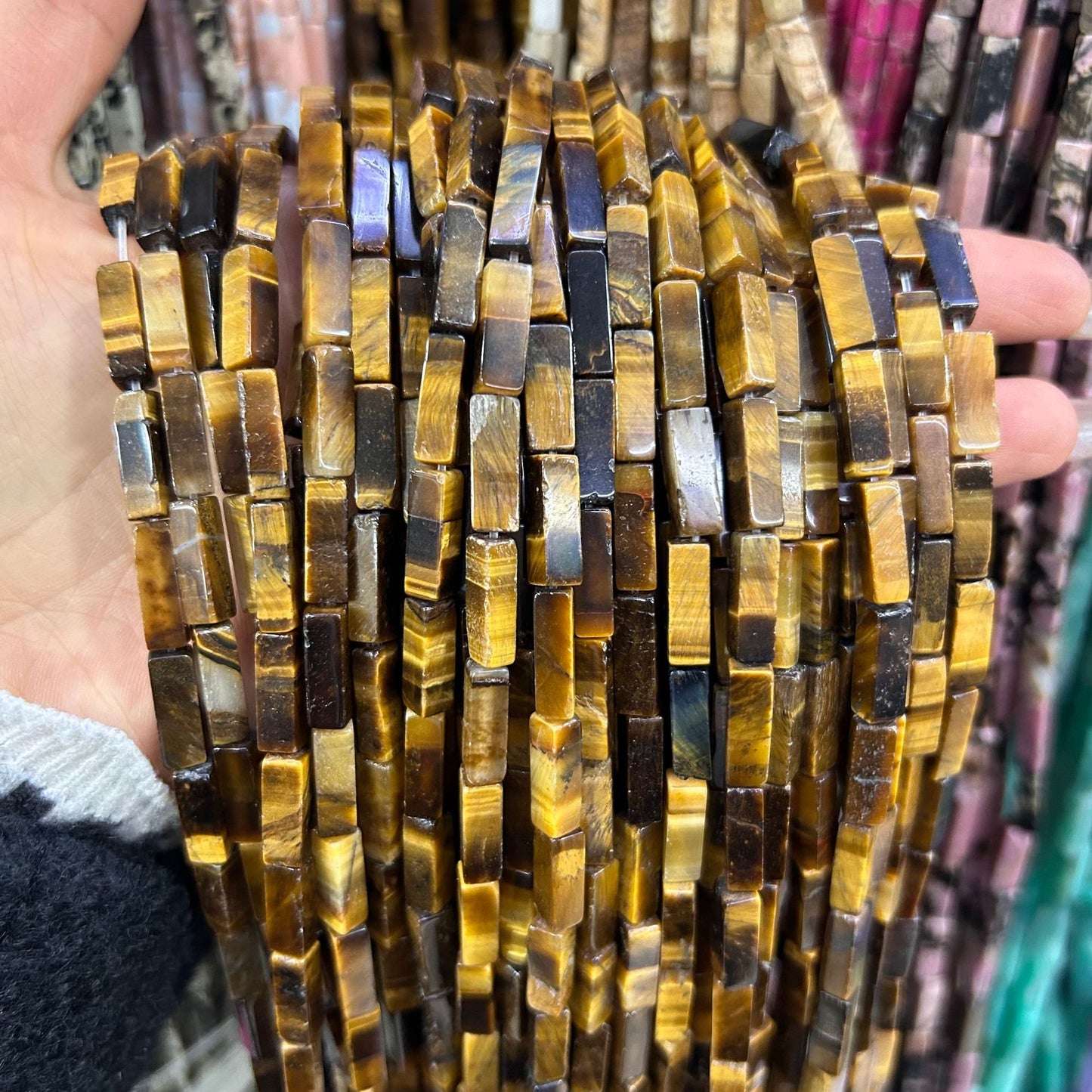 4*13mm long crystal agate cube special shaped beads