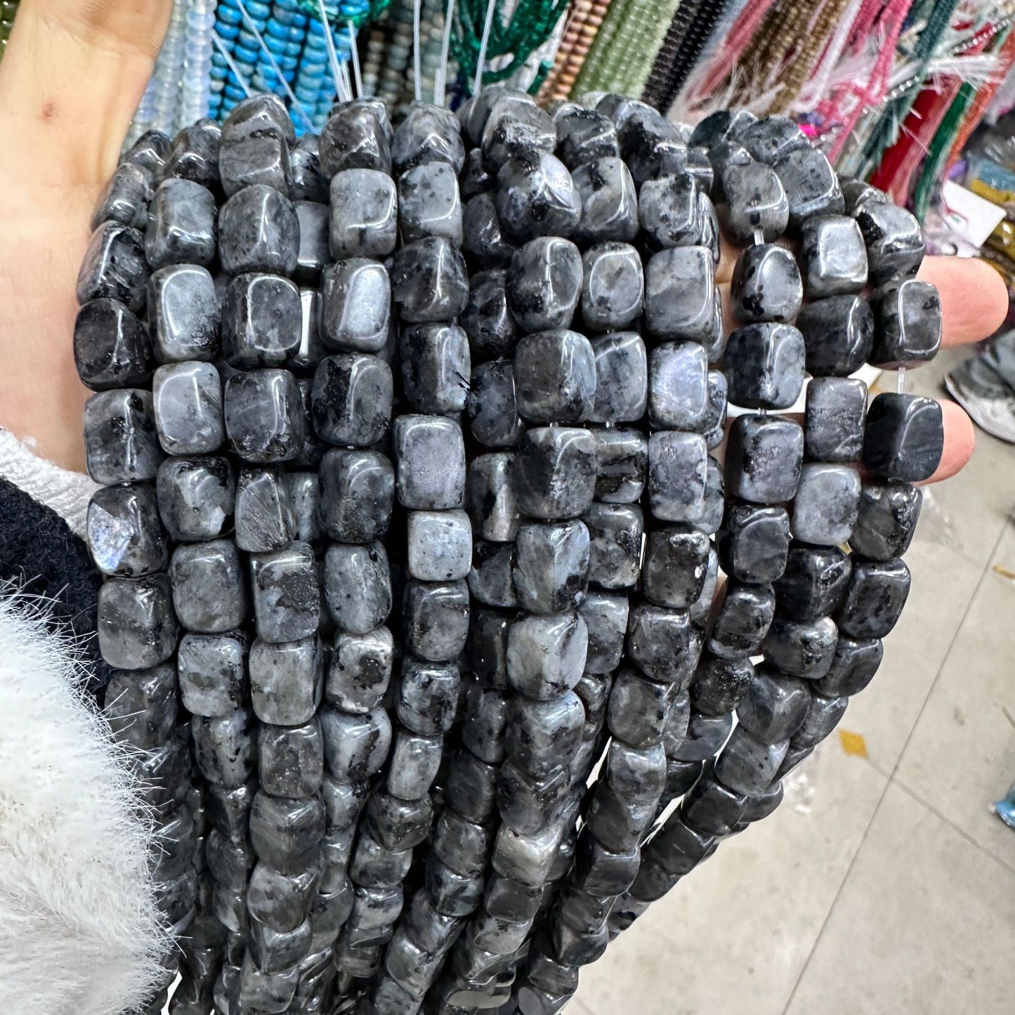 8*12mm natural stone lapis lazuli agate rounded square beads