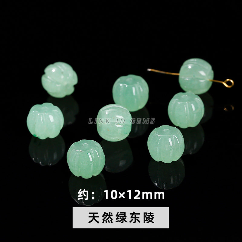 Golden silk jade carving jade gourd wind Linghua loose beads