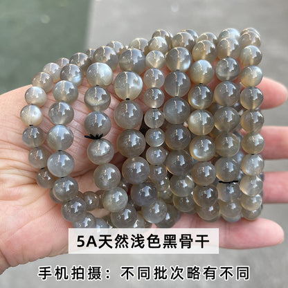 5A Natural Light Black Backbone Bracelet