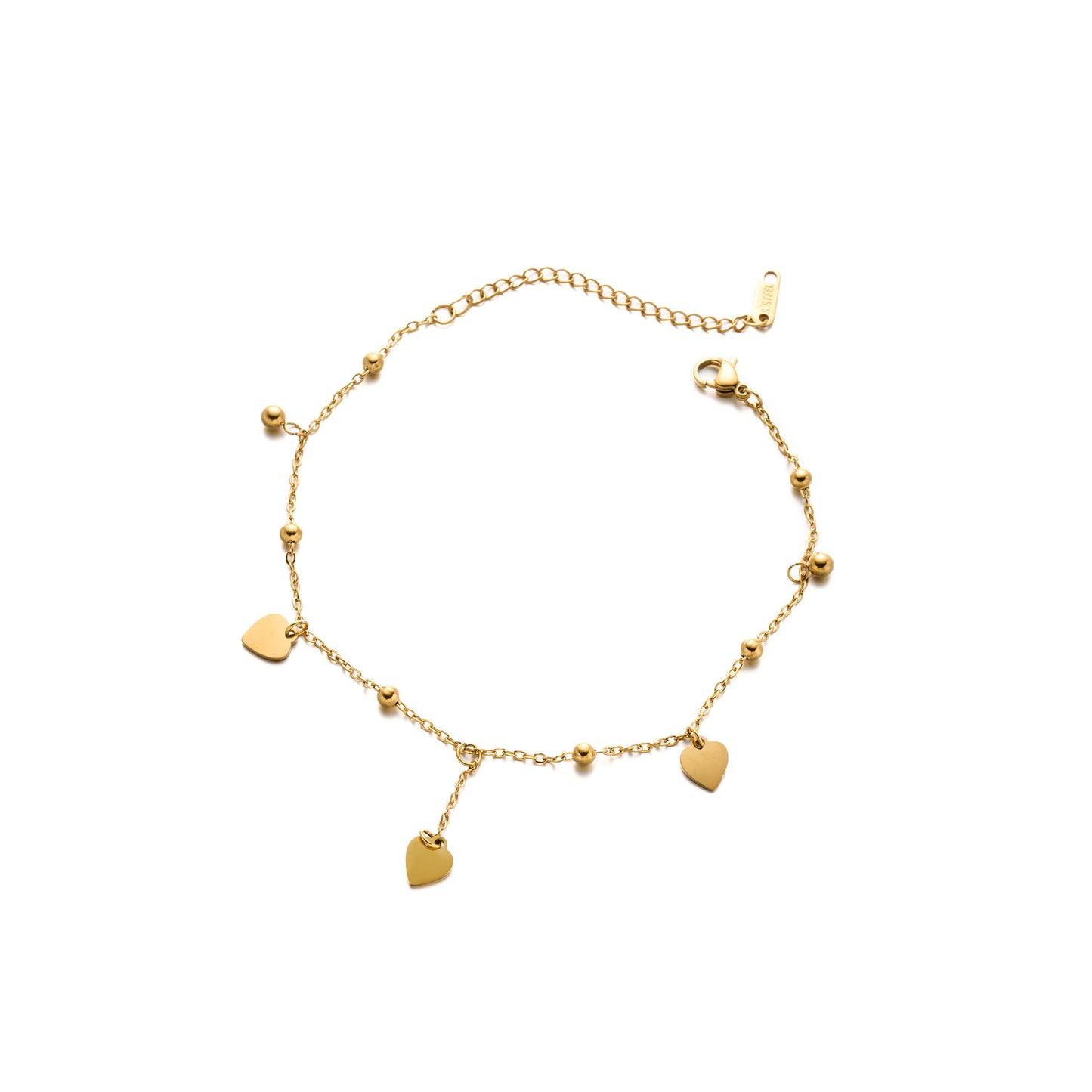 Titanium Steel Heart Charm Bracelet