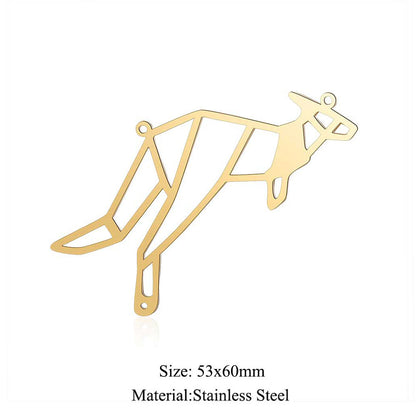 5 pcs/titanium steel large accessories paper-cut animal pendant