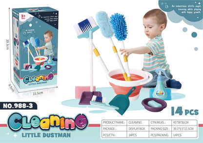 Children's Pretend Play Cleaning Toy Set for Girls: Simulated Vacuum Cleaner, Baby Tool Kit for Cleaning and Sweeping