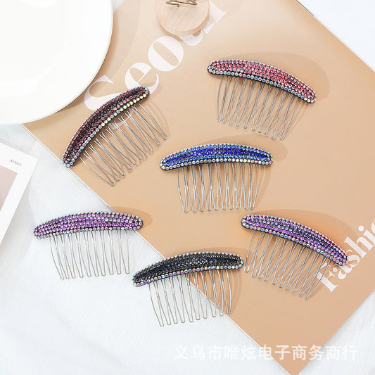 Acrylic rhinestone color pressure hair plug comb hairpin