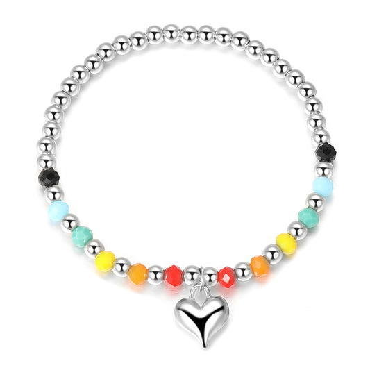Rainbow Smiley Bear Beaded Bracelet