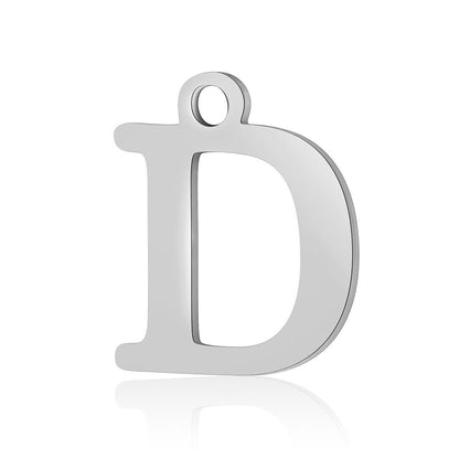 5 pcs/bag letter titanium steel pendant