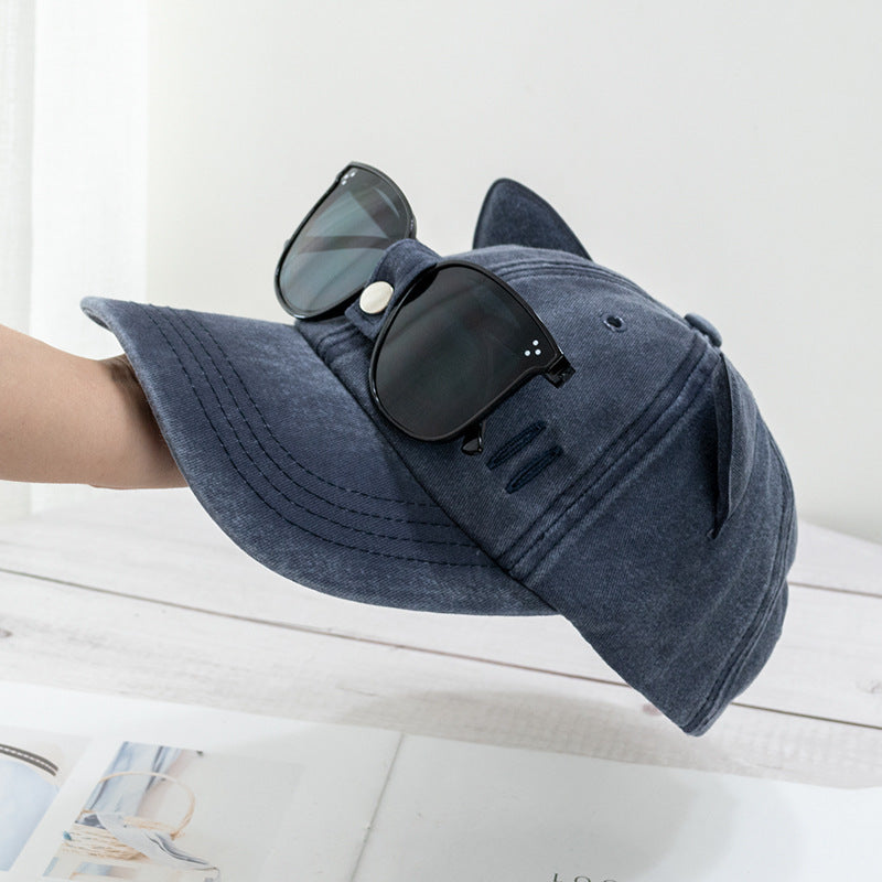Cat Ear Pilot Sunglasses Baseball Cap