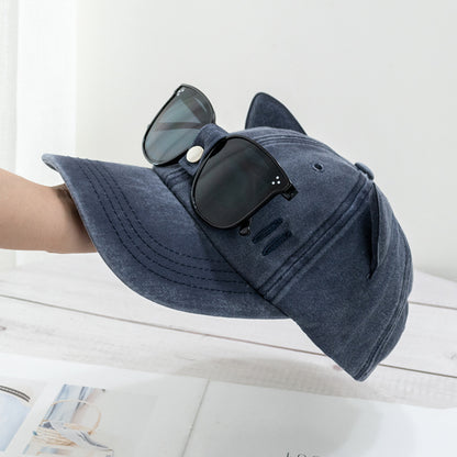 Cat Ear Pilot Sunglasses Baseball Cap