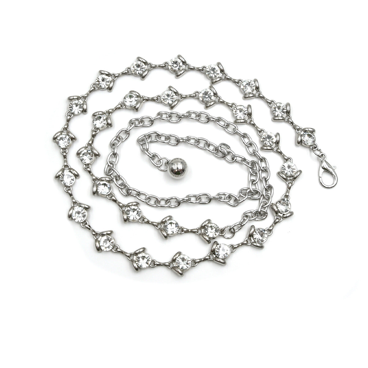 Decorative waist chain women's rhinestones inlaid with fine metal