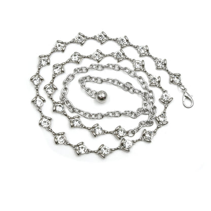 Decorative waist chain women's rhinestones inlaid with fine metal