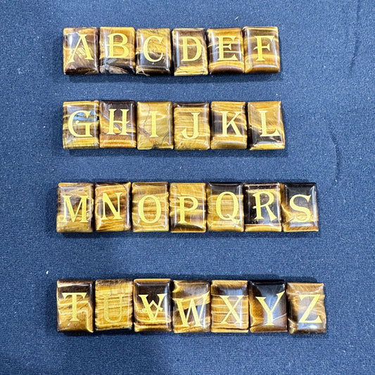 Crystal rectangular 26 English letters carved ornaments