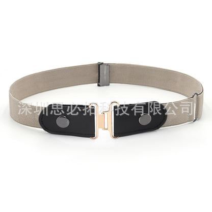 Braided leather button belt