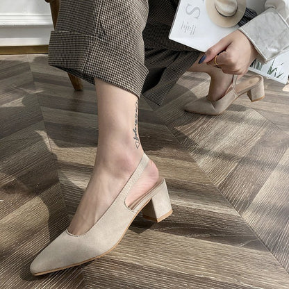 Suede chunky women's shoes