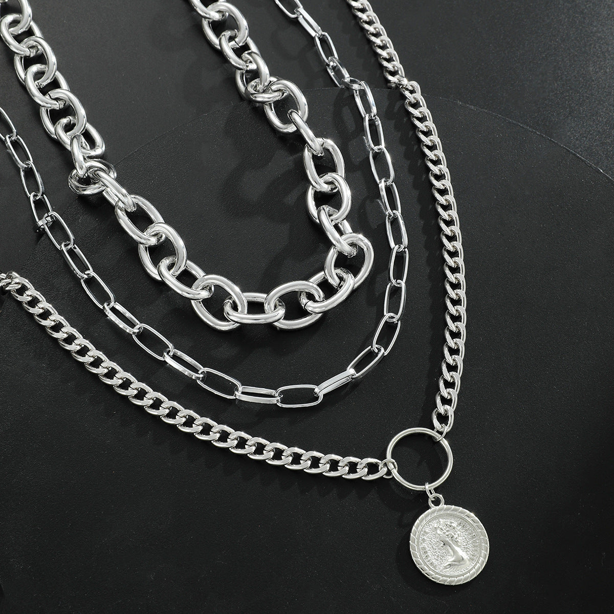 Portrait Relief 3-Piece Necklace Set