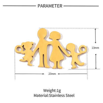 20 pcs/bag boy girl family titanium steel d pendant