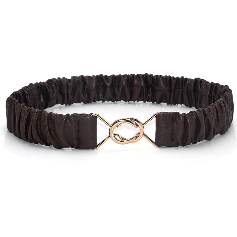 Elastic wide belt women's simple and versatile