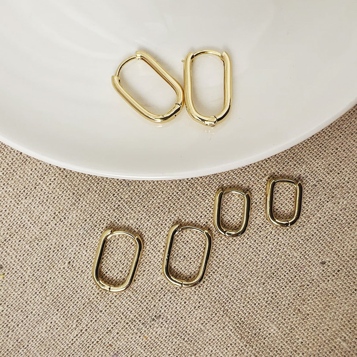 Geometric Arc Stud Earrings