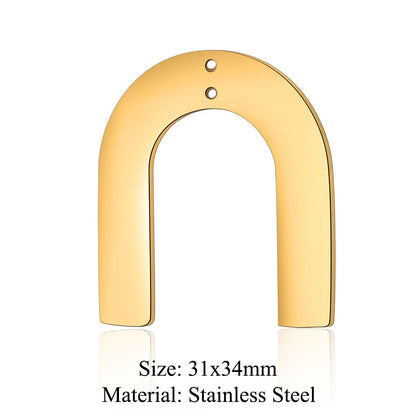 Colgante de acero de titanio con forma geométrica, 5 unidades por bolsa 