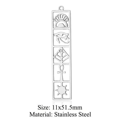 5 pcs/bag witch hat titanium steel eye pendant