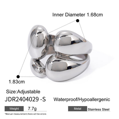 18k gold irregular titanium steel ring