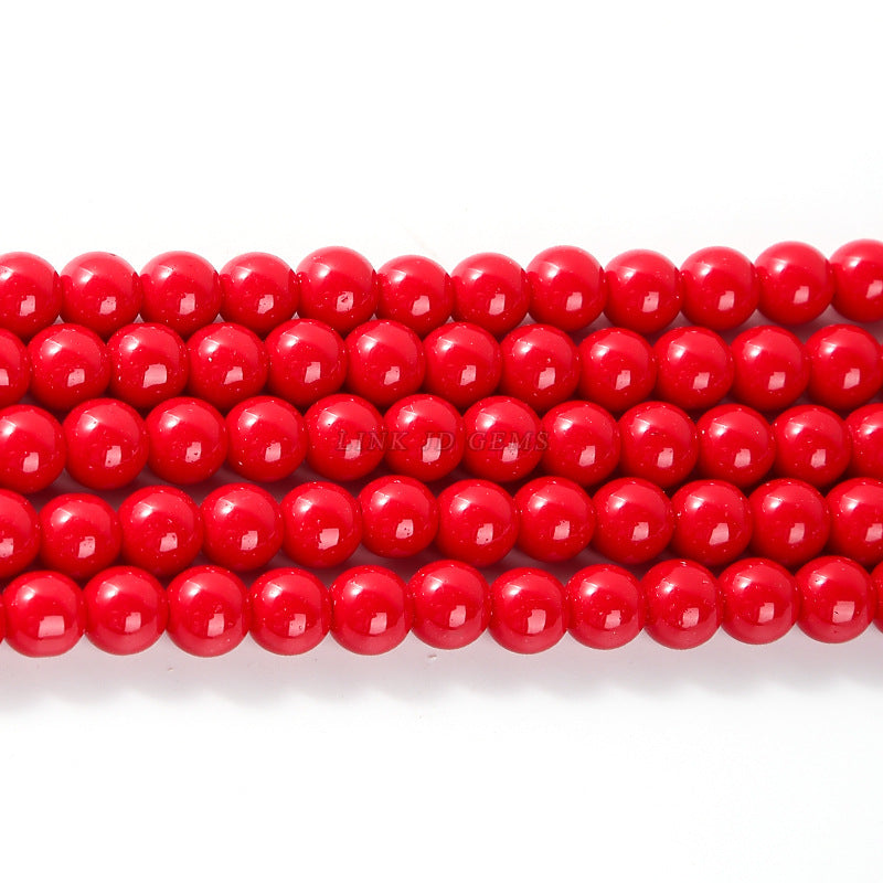 Perlas sintéticas lacadas en rojo 