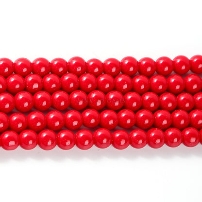 Perlas sintéticas lacadas en rojo 