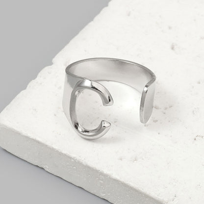 Titanium steel 26 English letter ring