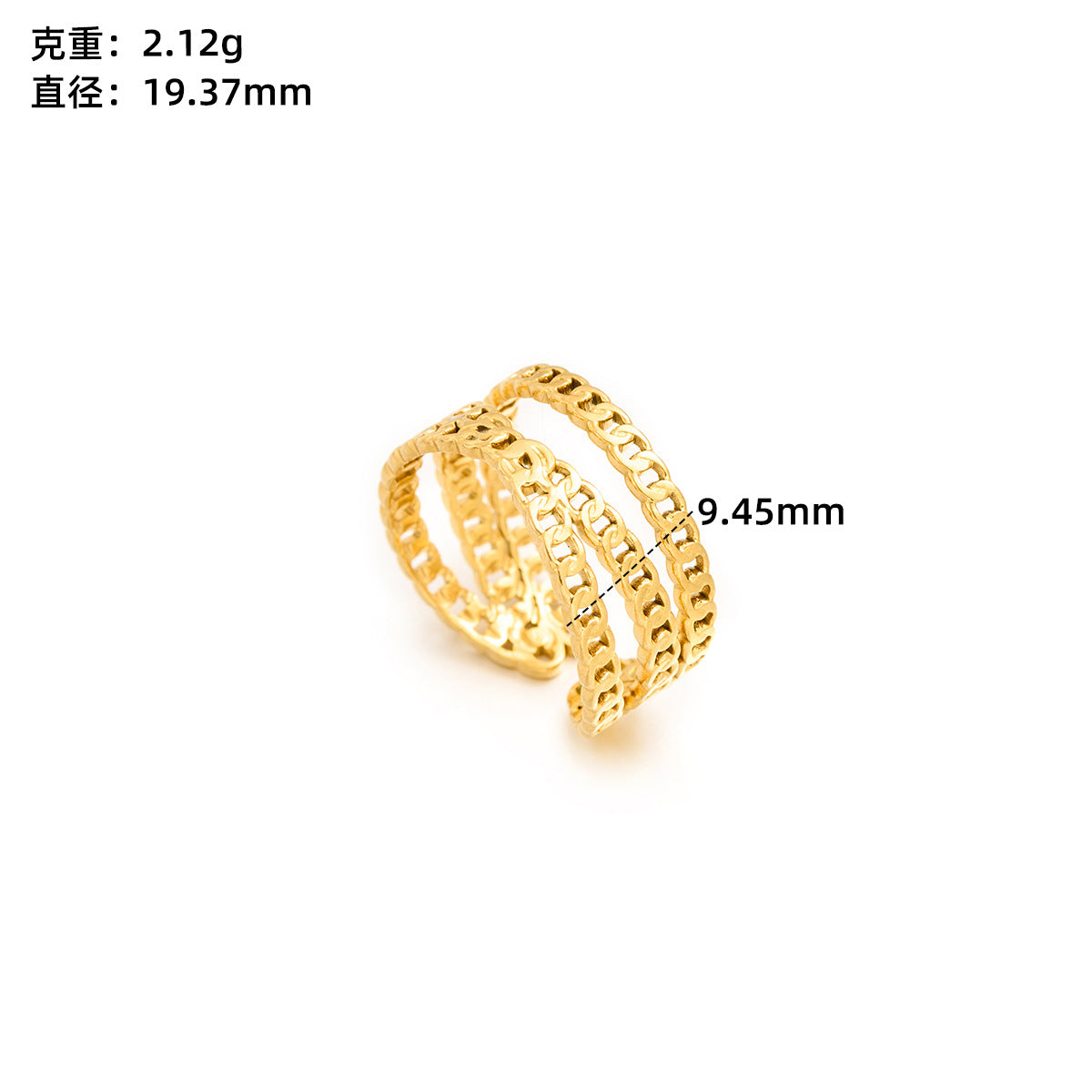 Stainless steel love open ring