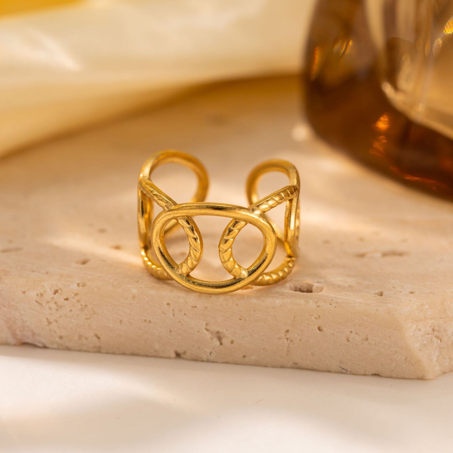 18K Gold Hollow Titanium Steel Ring