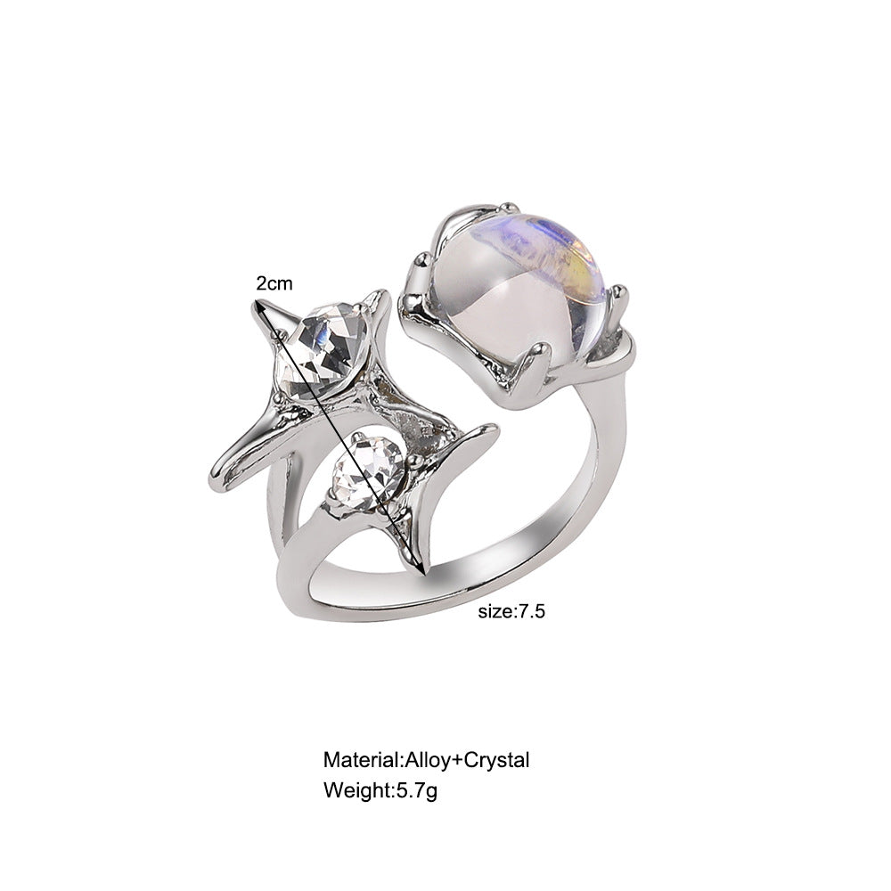 Zircon Star Irregular Open Ring