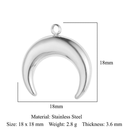 5 pcs/pack leaf wing bow stainless steel pendant