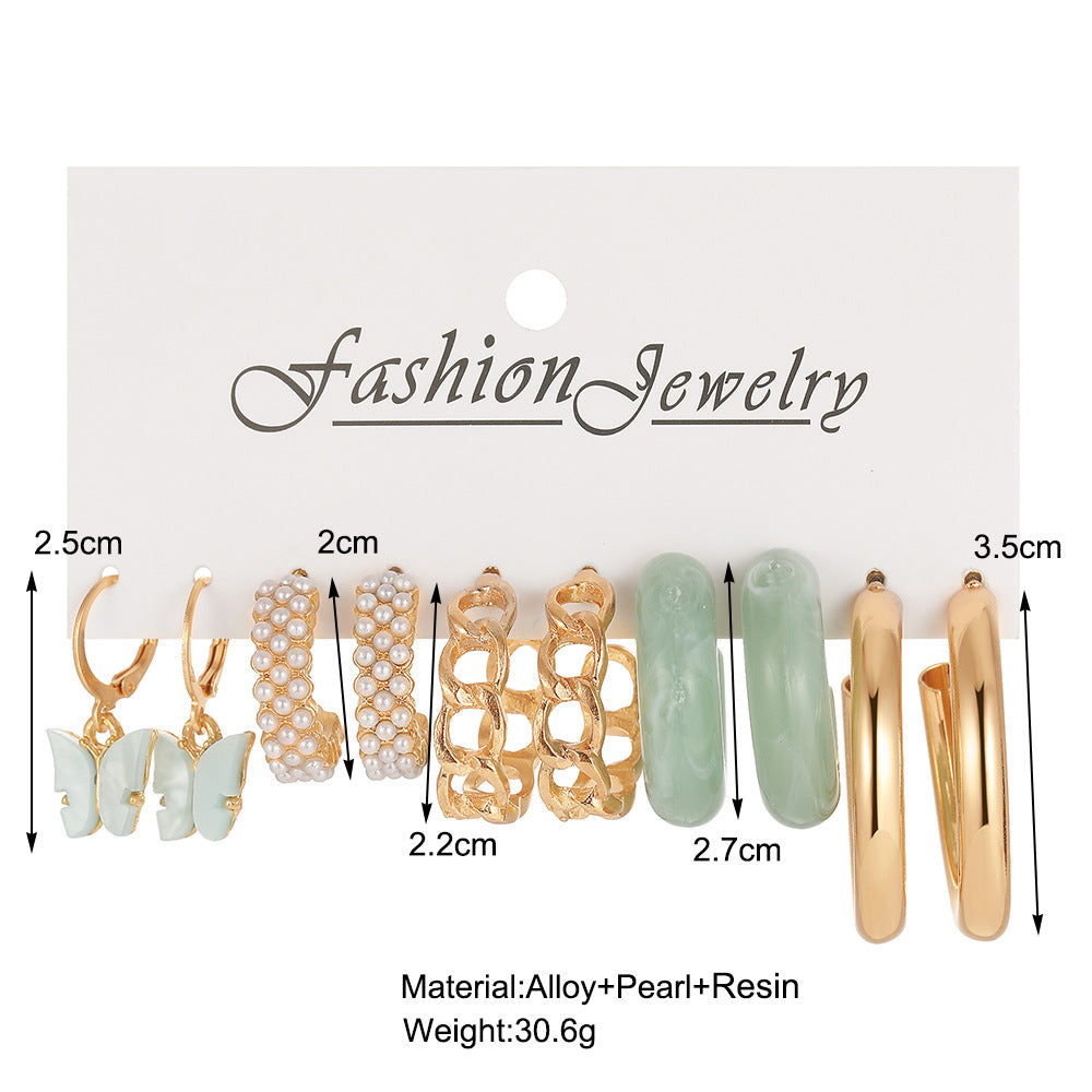 Butterfly & Pearl Chain Earrings