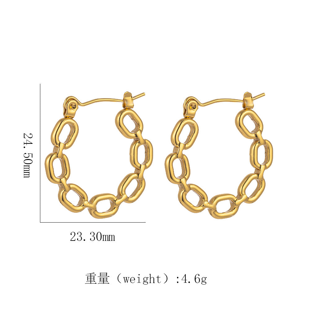 18K Gold Titanium Steel Geometric Earrings