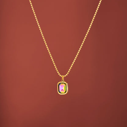Square crystal necklace