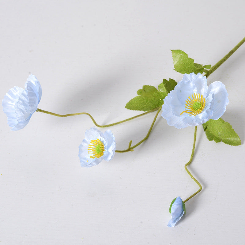 4 artificial poppy flowers