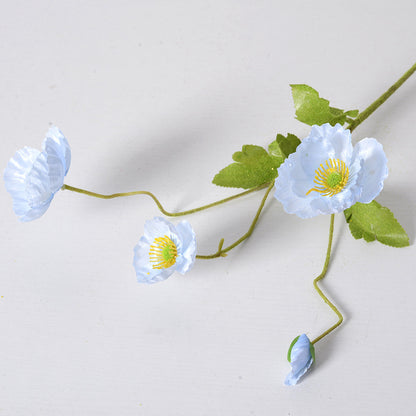 4 artificial poppy flowers