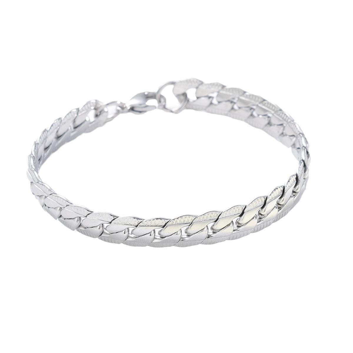 Six-sided polished Cuban bracelet
