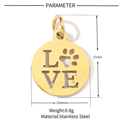 20 pcs/pack dog's paw flower sun titanium steel DIY pendant