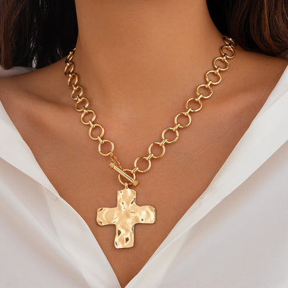 Fashion Personality Cross Alloy Pendant Necklace
