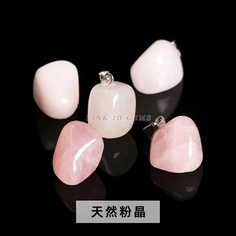 Amethyst rough stone square pendant.